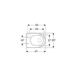 Geberit Renova Comfort Stand-WC Flachspüler, erhöht, Höhe 49cm, Abgang horizontal Ti... GEBERIT-218520600 4022009353679 (Abb. 1)