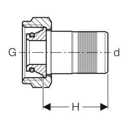 Geberit Verteilerabgang mit Steckende, für Eurokonus, d 20mm, G 3/4″, Rotguss bleifr... GEBERIT-651624001 4025416842309 (Abb. 1)