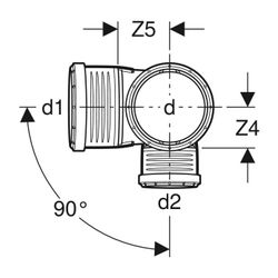 Geberit Silent-PP Kombibogeneckabzweig 87,5 Grad rechts d 110mm, d1 110mm, d2 50mm... GEBERIT-390565141 4025416296232 (Abb. 1)