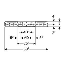 Geberit Montageplatte abgesetzt, zweifach, Anschlussdistanz 10cm oder 15,3cm... GEBERIT-650732002 4025416210801 (Abb. 1)