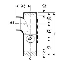 Geberit Silent db20 Kombibogeneckabzweig 88,5 Grad rechts d 110mm, d1 110mm, d2 56mm... GEBERIT-310115141 4025416296416 (Abb. 1)