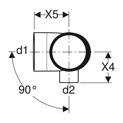Geberit Silent db20 Kombibogeneckabzweig 88,5 Grad rechts d 110mm, d1 110mm, d2 56mm... GEBERIT-310115141 4025416296416 (Abb. 1)