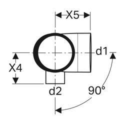 Geberit Silent db20 Kombibogeneckabzweig 88,5 Grad links d 110mm, d1 110mm, d2 56mm... GEBERIT-310117141 4025416296409 (Abb. 1)