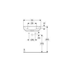 Geberit Renova Comfort Waschtisch barrierefrei, Breite 55cm, Tiefe 55cm, ohne Hahnlo... GEBERIT-500913001 4025410721983 (Abb. 1)