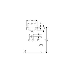 Geberit Renova Handwaschbecken verkürzte Ausladung, 36x14,8x25cm, Hahnloch rechts, Ü... GEBERIT-500374011 4025416853169 (Abb. 1)