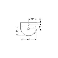 Geberit Renova Handwaschbecken mit asymmetrischem Überlauf, 45x17,3x36cm, Hahnloch m... GEBERIT-500494011 4025416224457 (Abb. 1)