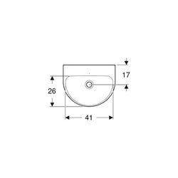 Geberit Renova Handwaschbecken mit asymmetrischem Überlauf, 45x17,3x36cm, ohne Hahnl... GEBERIT-500497011 4025416220541 (Abb. 1)