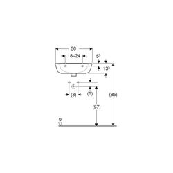Geberit Renova Handwaschbecken mit asymmetrischem Überlauf, 50x17,3x40cm, Hahnloch m... GEBERIT-500498011 4025416220800 (Abb. 1)
