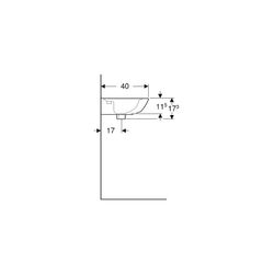 Geberit Renova Handwaschbecken mit asymmetrischem Überlauf, 50x17,3x40cm, Hahnloch m... GEBERIT-500498011 4025416220800 (Abb. 1)