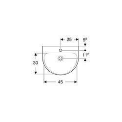 Geberit Renova Handwaschbecken mit asymmetrischem Überlauf, 50x17,3x40cm, Hahnloch m... GEBERIT-500498011 4025416220800 (Abb. 1)