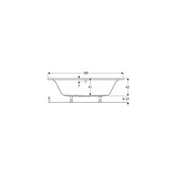 Geberit Renova Plan Rechteckbadewanne Duo 180x80cm, Gesamtvolumen 219l... GEBERIT-554307011 4025410710505 (Abb. 1)