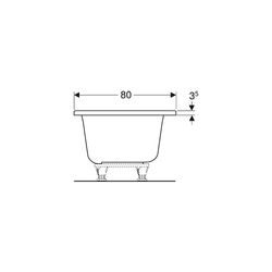 Geberit Renova Plan Rechteckbadewanne Duo 180x80cm, Gesamtvolumen 219l... GEBERIT-554307011 4025410710505 (Abb. 1)