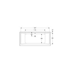 Geberit Renova Plan Rechteckbadewanne Duo 180x80cm, Gesamtvolumen 219l... GEBERIT-554307011 4025410710505 (Abb. 1)