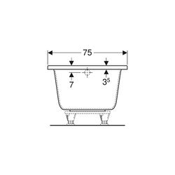 Geberit Renova Plan Rechteckbadewanne 160x75cm, Gesamtvolumen 196l... GEBERIT-554303011 4025410711014 (Abb. 1)