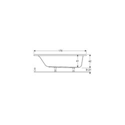 Geberit Renova Plan Rechteckbadewanne 170x75cm, Gesamtvolumen 212l... GEBERIT-554305011 4025410711038 (Abb. 1)