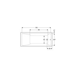 Geberit Renova Plan Rechteckbadewanne 170x75cm, Gesamtvolumen 212l... GEBERIT-554305011 4025410711038 (Abb. 1)