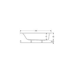 Geberit Renova Plan Rechteckbadewanne 180x80cm, Gesamtvolumen 242l... GEBERIT-554306011 4025410711045 (Abb. 1)