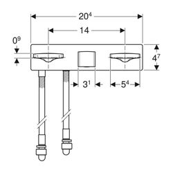 ONE Waschtischarmatur eckiges Design, Wandmontage, Zweigriffmischer, für ONE Montage... GEBERIT-116461211 4025410718747 (Abb. 1)