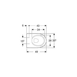 Geberit Renova Compact Wand-WC Tiefspüler, verkürzte Ausladung, geschlossene Form, R... GEBERIT-500377011 4025416518563 (Abb. 1)