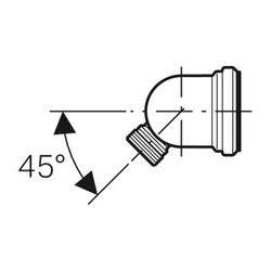 Geberit Anschlussbogen 90° mit Zusatzanschluss links Außendurchmesser 110mm, weiß-al... GEBERIT-152616111 4025416019381 (Abb. 1)