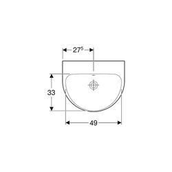 Geberit Renova Waschtisch, Breite 55cm, Tiefe 45cm, ohne Hahnloch, Überlauf sichtbar... GEBERIT-500579018 4025416221746 (Abb. 1)