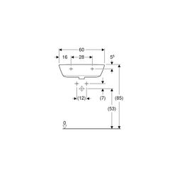 Geberit Renova Waschtisch, Breite 60cm, Tiefe 48cm, Hahnloch mittig, ohne Überlauf, ... GEBERIT-500599011 4025416139874 (Abb. 1)