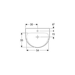 Geberit Renova Waschtisch, Breite 60cm, Tiefe 48cm, Hahnloch mittig, ohne Überlauf, ... GEBERIT-500599011 4025416139874 (Abb. 1)