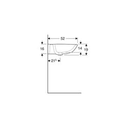 Geberit Renova Waschtisch, Breite 70cm, Tiefe 52cm, Hahnloch mittig, ohne Überlauf, ... GEBERIT-500665011 4025416144212 (Abb. 1)