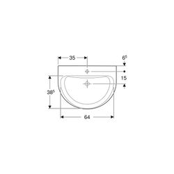 Geberit Renova Waschtisch, Breite 70cm, Tiefe 52cm, Hahnloch mittig, ohne Überlauf, ... GEBERIT-500665011 4025416144212 (Abb. 1)