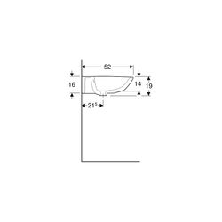 Geberit Renova Waschtisch, Breite 70cm, Tiefe 52cm, ohne Hahnloch, Überlauf sichtbar... GEBERIT-500667011 4025416139911 (Abb. 1)