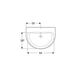 Geberit Renova Waschtisch, Breite 70cm, Tiefe 52cm, ohne Hahnloch, Überlauf sichtbar... GEBERIT-500667011 4025416139911 (Abb. 1)
