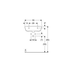 Geberit Renova Waschtisch, Breite 55cm, Tiefe 45cm, ohne Hahnloch, ohne Überlauf, We... GEBERIT-500598011 4025416221647 (Abb. 1)