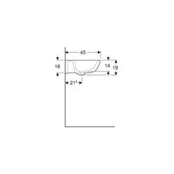 Geberit Renova Waschtisch, Breite 55cm, Tiefe 45cm, ohne Hahnloch, ohne Überlauf, We... GEBERIT-500598011 4025416221647 (Abb. 1)