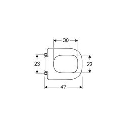 Geberit Renova Comfort WC-Sitzring barrierefrei, eckiges Design, Befestigung von unt... GEBERIT-572840000 4022009353402 (Abb. 1)