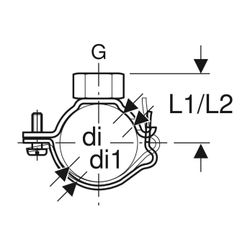 Geberit Rohrschelle mit Gewindemuffe DN 70... GEBERIT-365842001 4025410752284 (Abb. 1)