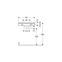 Geberit Publica Waschtisch rundes Design, Ausschnitten, barrierefrei, B 60cm T 55cm ... GEBERIT-501041001 4025410754011 (Abb. 1)