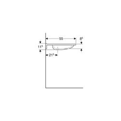 Geberit Publica Waschtisch rundes Design, Ausschnitten, barrierefrei, B 60cm T 55cm ... GEBERIT-501041001 4025410754011 (Abb. 1)
