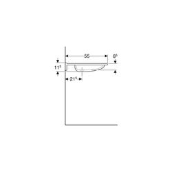 Geberit Publica Waschtisch eckiges Design, Ausschnitten, barrierefrei, B 70cm T 55cm... GEBERIT-501043111 4025410753588 (Abb. 1)