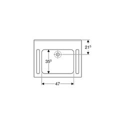 Geberit Publica Waschtisch eckiges Design, Ausschnitten, barrierefrei, B 70cm T 55cm... GEBERIT-501043111 4025410753588 (Abb. 1)