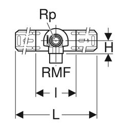 Geberit Anschlusswinkel 90 Grad mit Außengewinde MF 1/2", vormontiert, einfach, RMF ... GEBERIT-632851002 4025410759856 (Abb. 1)