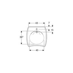 Geberit Vitalis Waschtisch barrierefrei, Breite 55cm, Tiefe 55cm, Hahnloch mittig, Ü... GEBERIT-501542011 4025410756985 (Abb. 1)