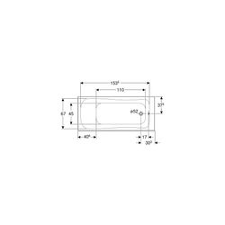 Geberit Renova Rechteckbadewanne 170x75cm, Gesamtvolumen 188l... GEBERIT-554205011 4025410591043 (Abb. 1)