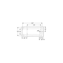 Geberit Renova Rechteckbadewanne 180x80cm, Gesamtvolumen 218l... GEBERIT-554206011 4025410591050 (Abb. 1)