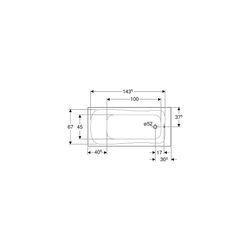 Geberit Renova Rechteckbadewanne 160x75cm, Gesamtvolumen 173l... GEBERIT-554203011 4025410591029 (Abb. 1)