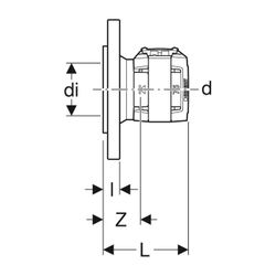 Geberit FlowFit Flansch PN10/16, mit Presseinheit bleifreie Siliziumbronze, d 75mm, ... GEBERIT-619617001 4025416602293 (Abb. 1)