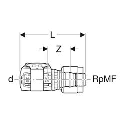 Geberit FlowFit Übergang mit MasterFix Außendurchmesser 20mm... GEBERIT-620291001 4025416614937 (Abb. 1)