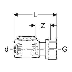 Geberit FlowFit Verteilerabgang für Eurokonus bleifreie Siliziumbronze, d 16mm, G 3/... GEBERIT-620330001 4025416638032 (Abb. 1)