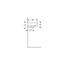 Geberit Renova Plan Handwaschbecken, 45x17x34cm, Hahnloch mittig, ohne Überlauf, Wei... GEBERIT-501625001 4025410857972 (Abb. 1)