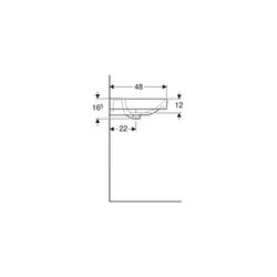 Geberit Smyle Square Waschtisch, Breite 60cm, Tiefe 48cm, Hahnloch mittig, ohne Über... GEBERIT-501732001 4025410870568 (Abb. 1)