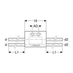 Geberit Anschlussbox d 20mm, d1 16mm, d2 20mm Typ T PE-RT II, Al, PE-RT II... GEBERIT-619371001 4025416600824 (Abb. 1)